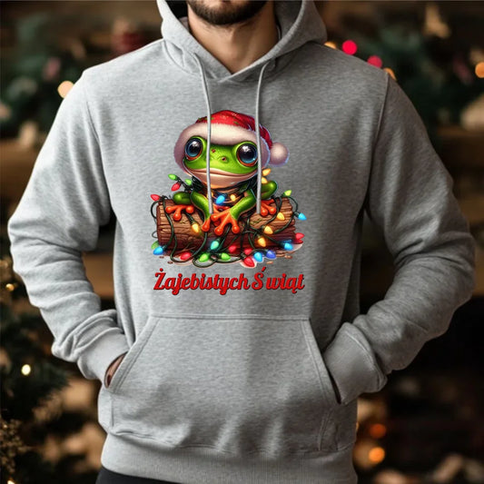 Świąteczna bluza męska z kapturem na prezent hoodie personalizacja