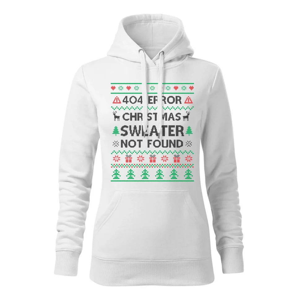 Świąteczna bluza damska z kapturem biała na prezent personalizacja hoodie Święta Boże Narodzenie Mikołajki