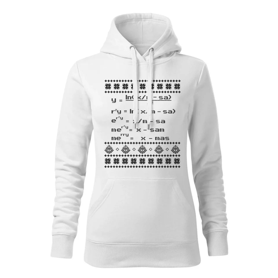 Świąteczna bluza damska z kapturem biała na prezent personalizacja hoodie Święta Boże Narodzenie Mikołajki