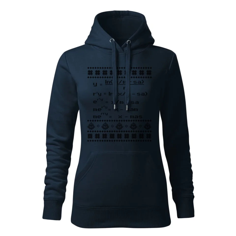 Świąteczna bluza damska z kapturem granatowa na prezent personalizacja hoodie Święta Boże Narodzenie Mikołajki