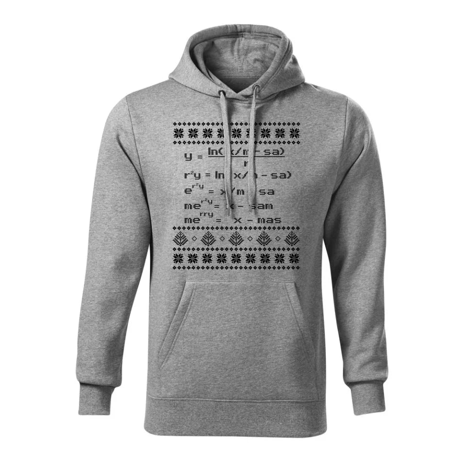 Świąteczna bluza męska z kapturem szara na prezent personalizacja hoodie Święta Boże Narodzenie Mikołajki