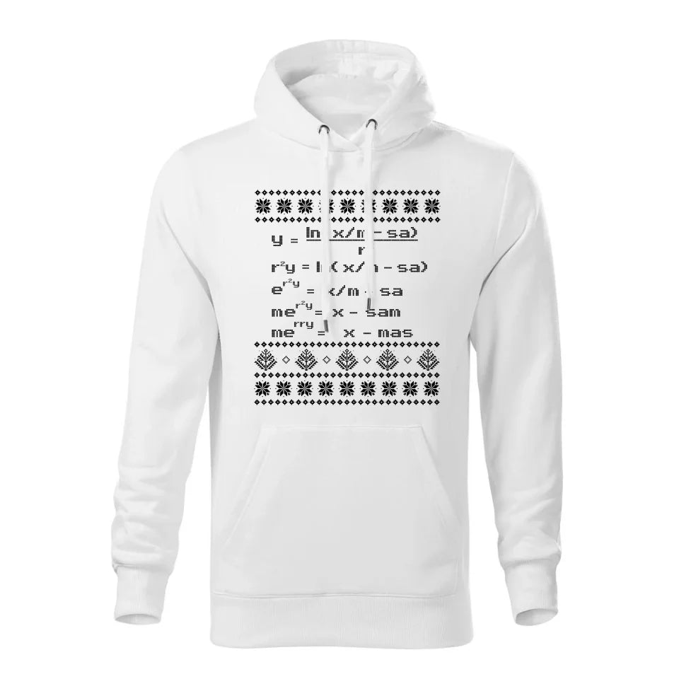 Świąteczna bluza męska z kapturem biała na prezent personalizacja hoodie Święta Boże Narodzenie Mikołajki