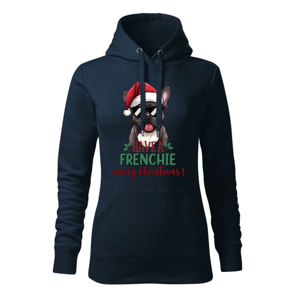 Świąteczna bluza damska z kapturem granatowa na prezent personalizacja hoodie Święta Boże Narodzenie Mikołajki