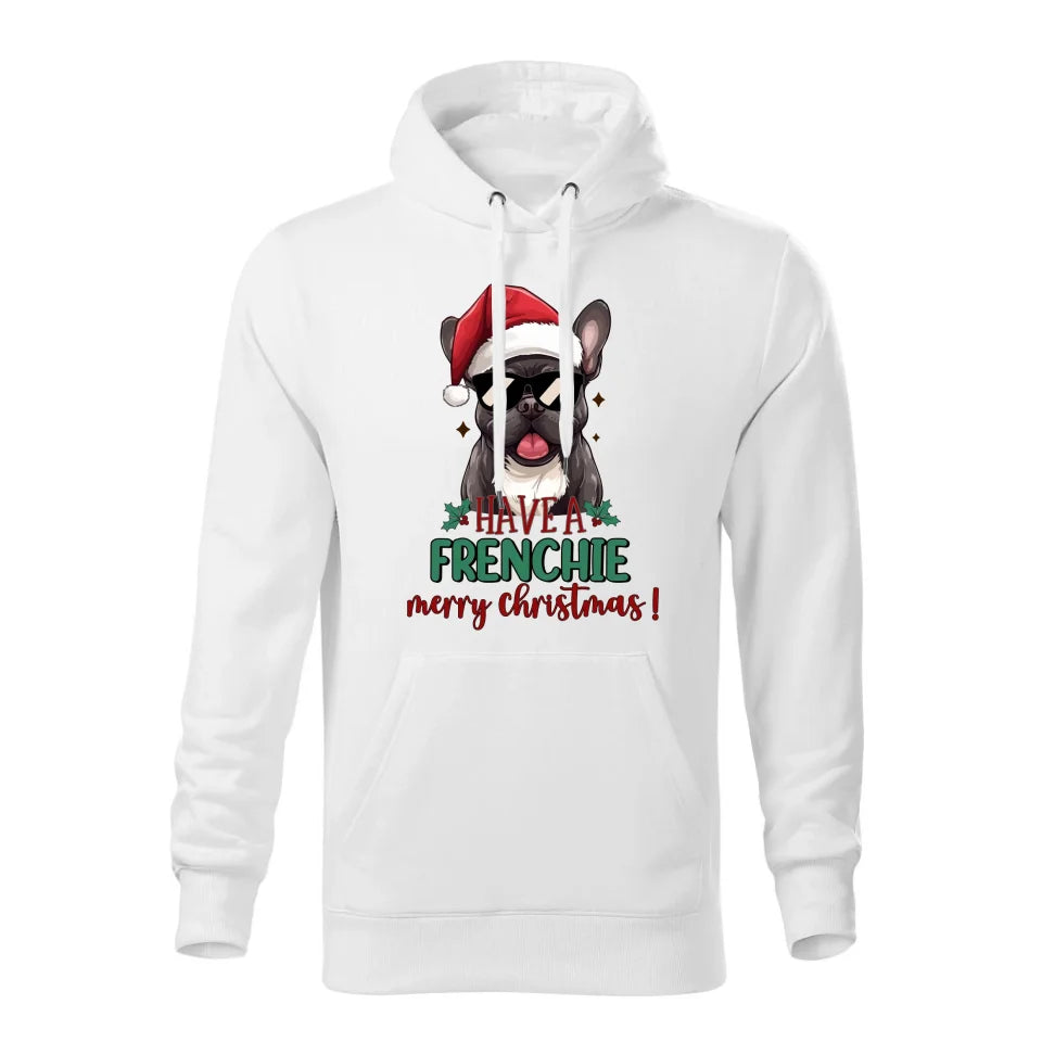 Świąteczna bluza męska z kapturem biała na prezent personalizacja hoodie Święta Boże Narodzenie Mikołajki