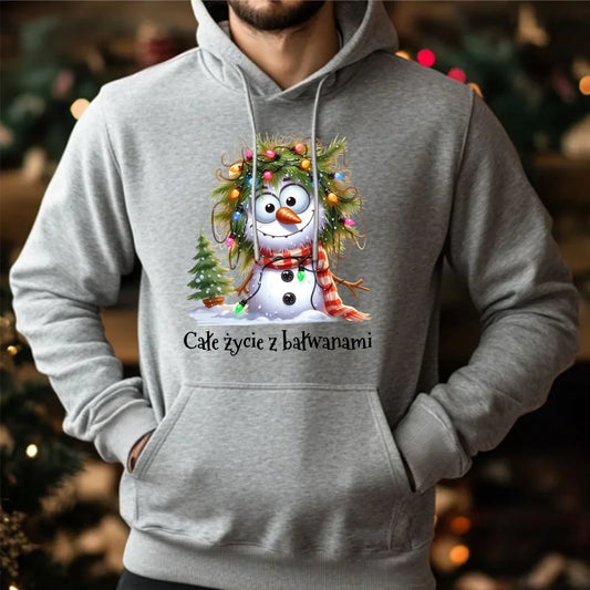 Świąteczna bluza męska z kapturem na prezent hoodie personalizacja