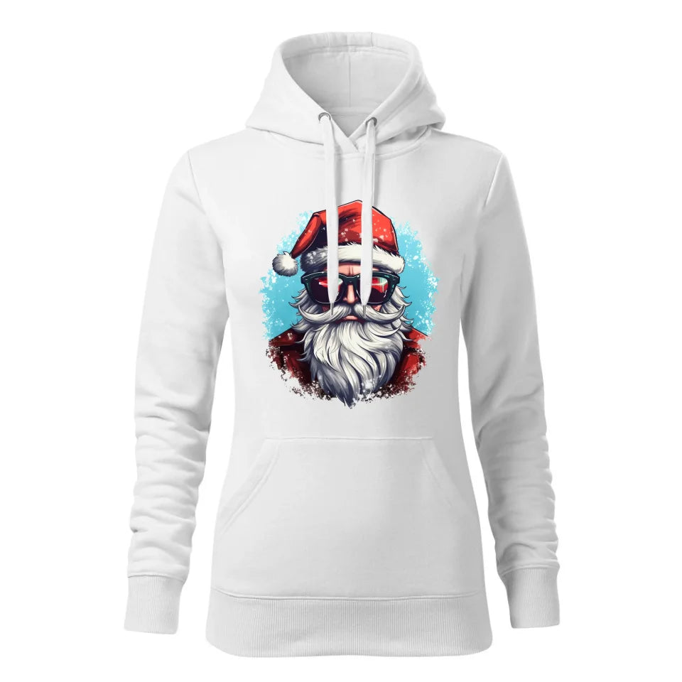 Świąteczna bluza damska z kapturem biała na prezent personalizacja hoodie Święta Boże Narodzenie Mikołajki