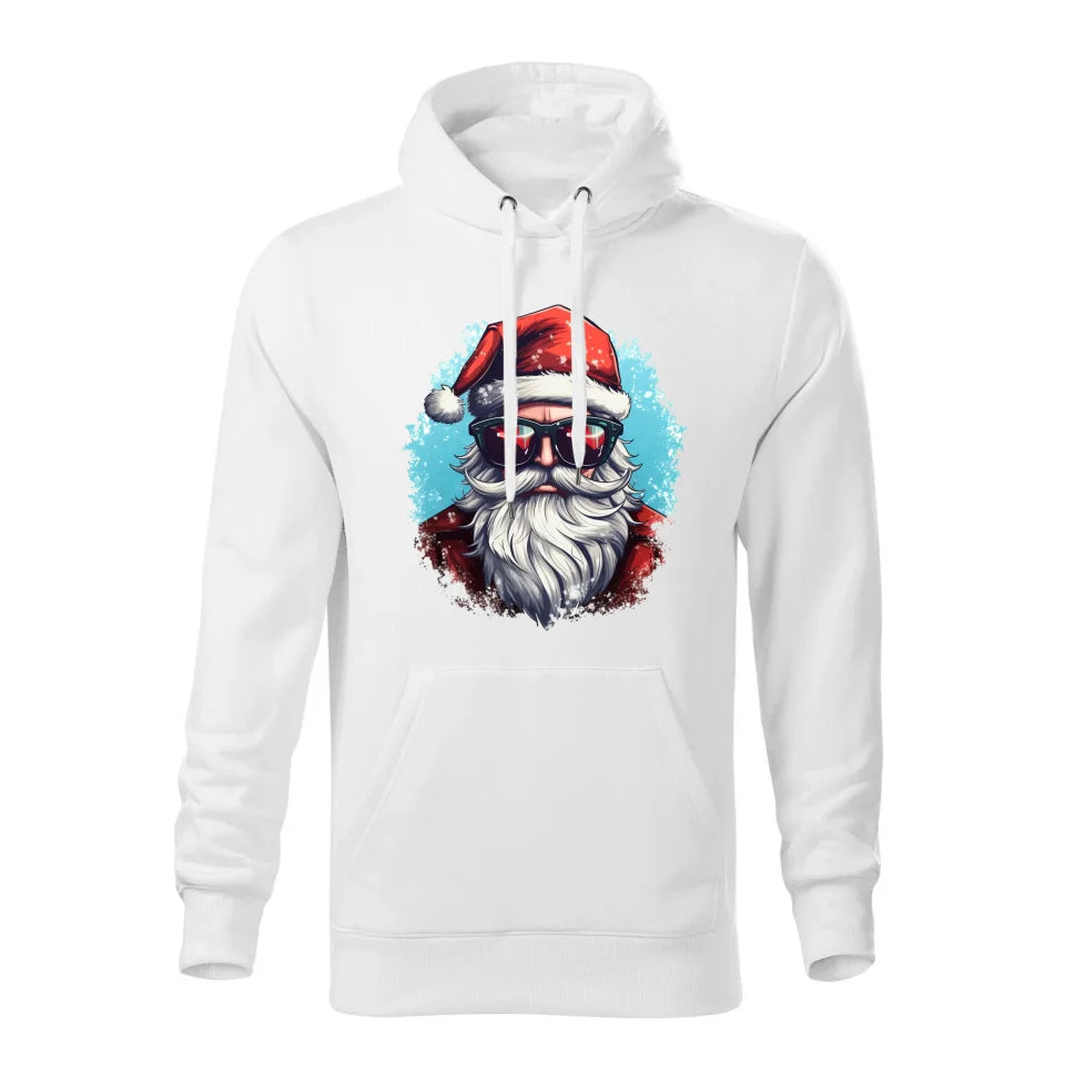 Świąteczna bluza męska z kapturem biała na prezent personalizacja hoodie Święta Boże Narodzenie Mikołajki