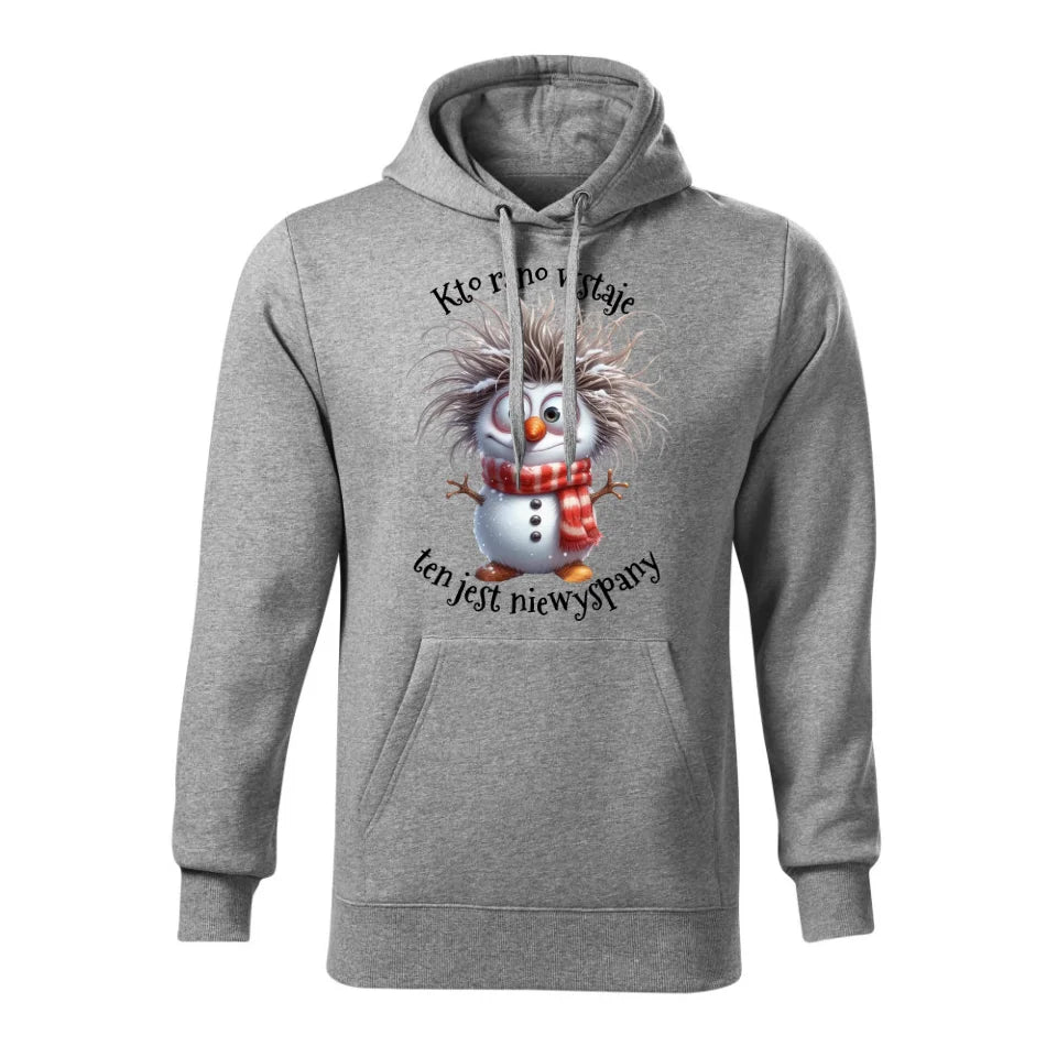 Świąteczna bluza męska z kapturem szara na prezent personalizacja hoodie Święta Boże Narodzenie Mikołajki