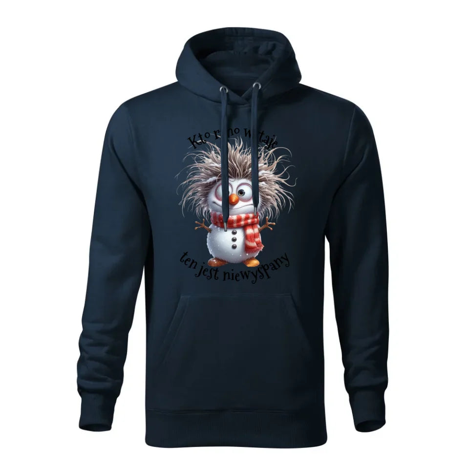 Świąteczna bluza męska z kapturem granatowa na prezent personalizacja hoodie Święta Boże Narodzenie Mikołajki