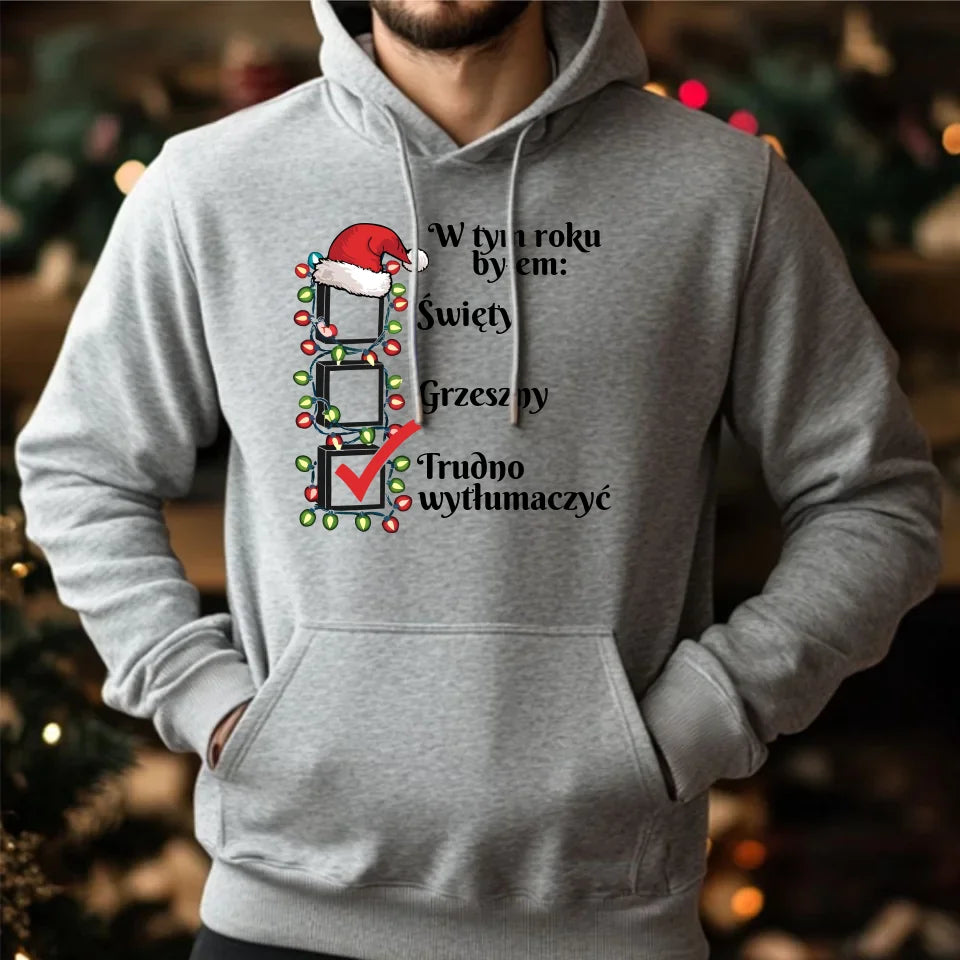 Świąteczna bluza męska z kapturem na prezent hoodie personalizacja