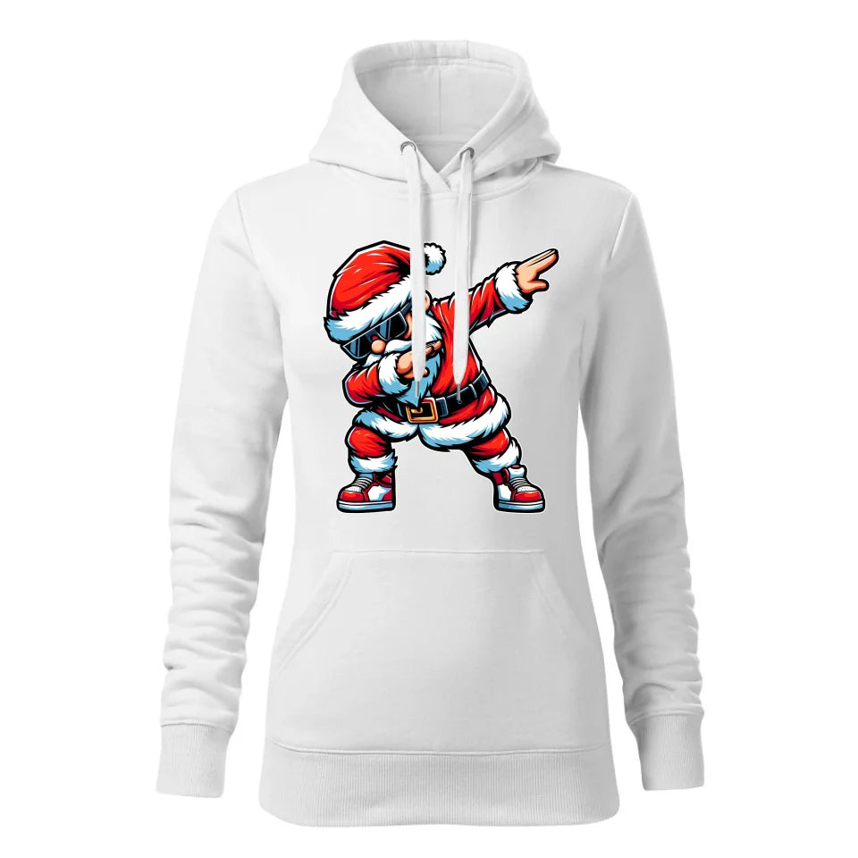 Świąteczna bluza damska z kapturem biała na prezent personalizacja hoodie Święta Boże Narodzenie Mikołajki