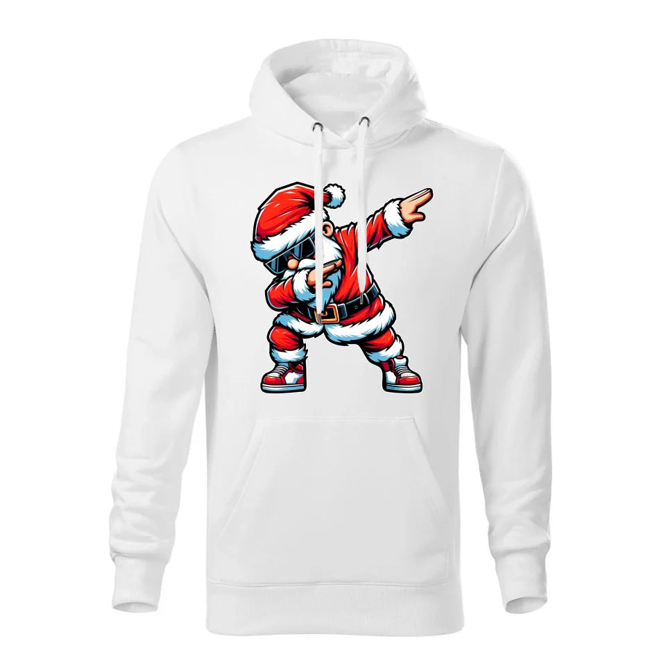 Świąteczna bluza męska z kapturem biała na prezent personalizacja hoodie Święta Boże Narodzenie Mikołajki