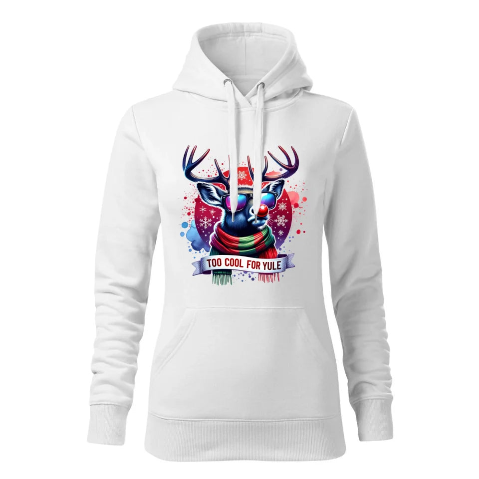 Świąteczna bluza damska z kapturem biała na prezent personalizacja hoodie Święta Boże Narodzenie Mikołajki