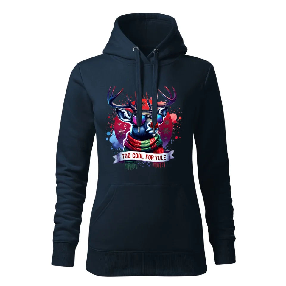 Świąteczna bluza damska z kapturem granatowa na prezent personalizacja hoodie Święta Boże Narodzenie Mikołajki