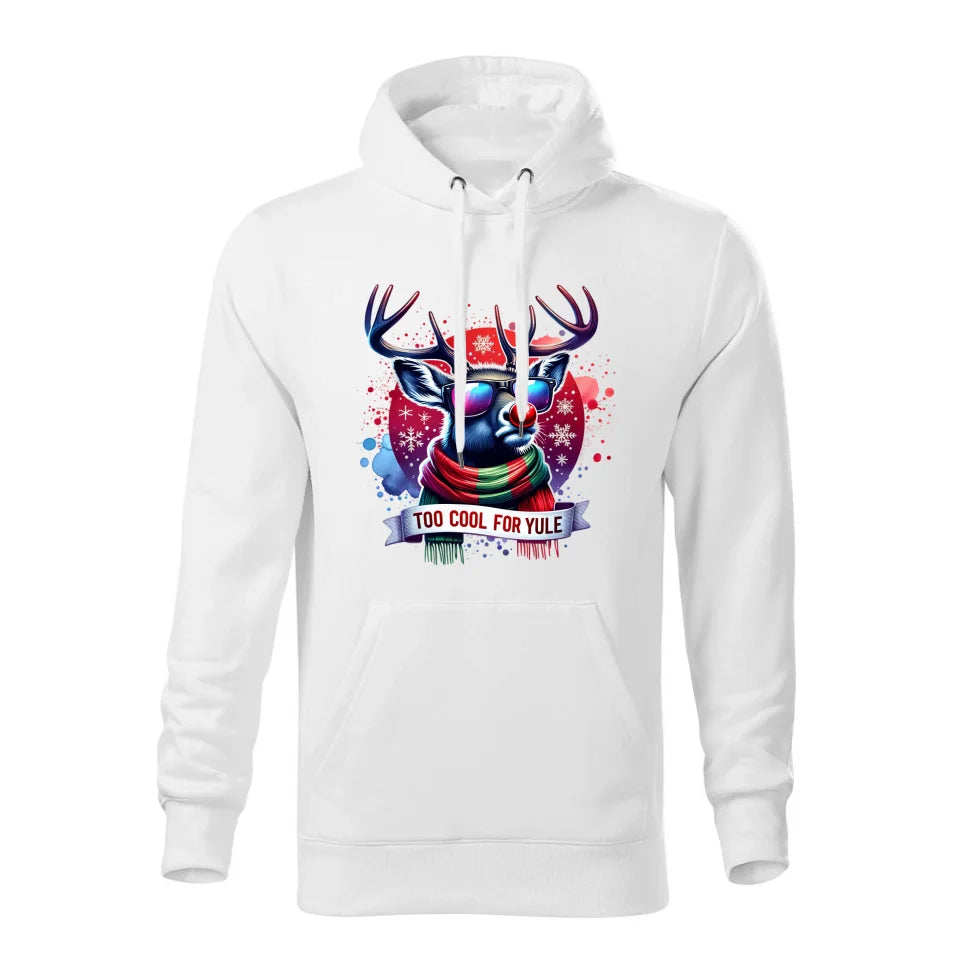 Świąteczna bluza męska z kapturem biała na prezent personalizacja hoodie Święta Boże Narodzenie Mikołajki