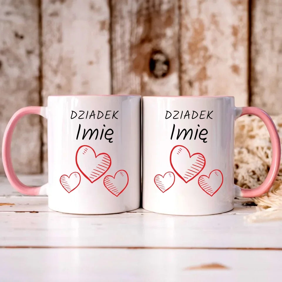 Serca | Personalizowany kubek dla dziadka D01 - StoryCups.pl