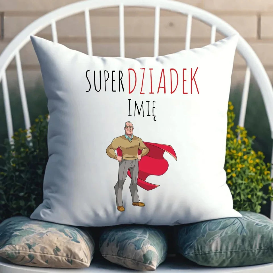 Super Dziadek | Poduszka z imieniem dla dziadka D02 - StoryCups.pl