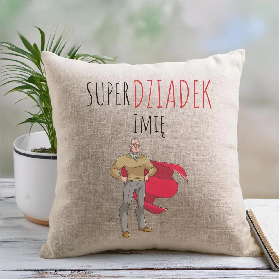 Super Dziadek | Poduszka z imieniem dla dziadka D02 - StoryCups.pl
