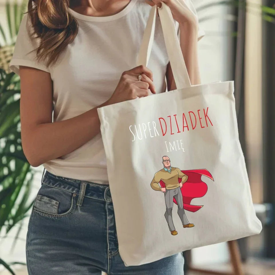 Super Dziadek | Torba z imieniem dla dziadka D02 - StoryCups.pl