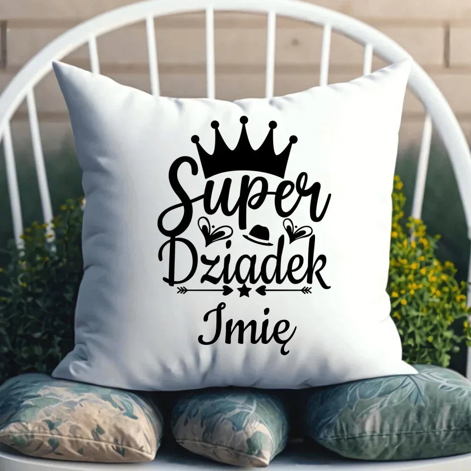 Super Dziadek | Personalizowana poduszka dla dziadka D03 - StoryCups.pl
