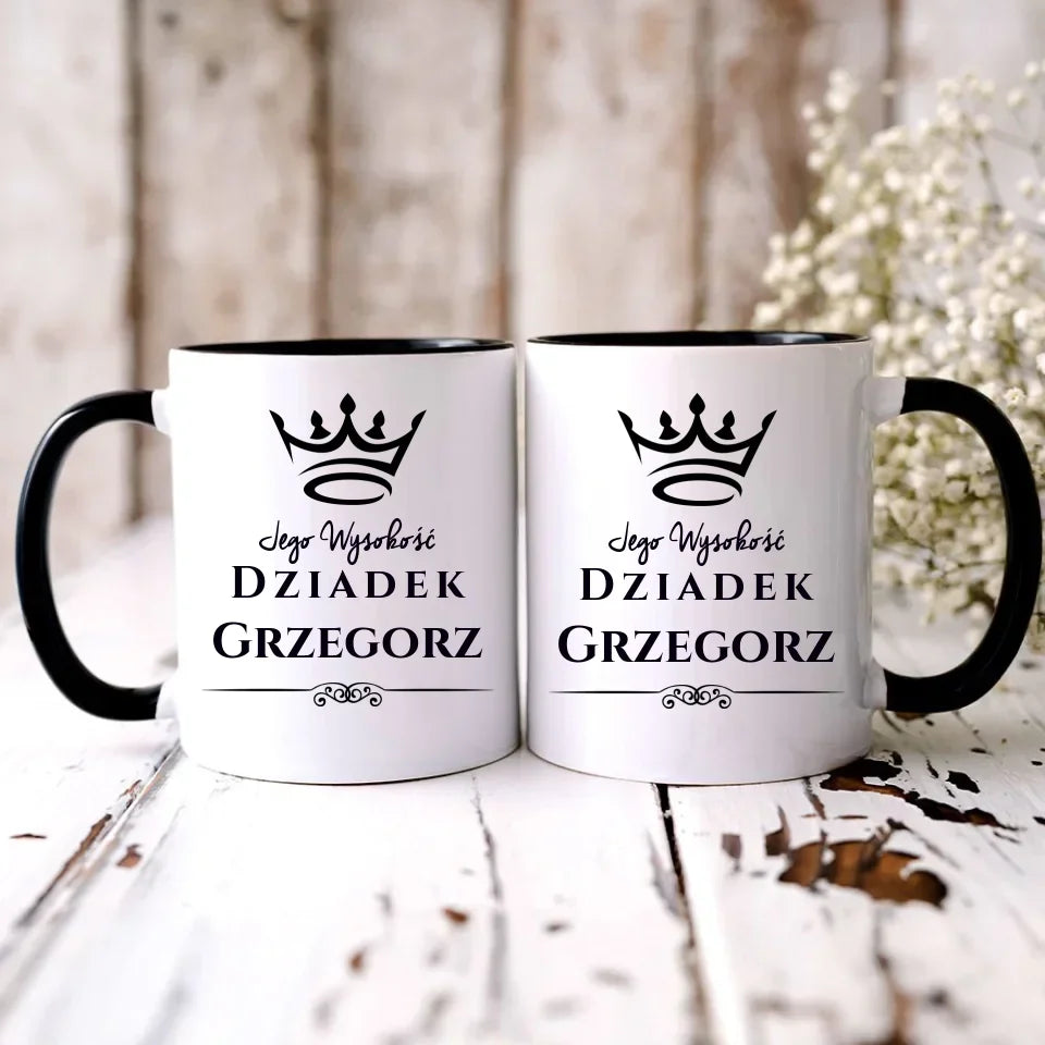 Jego Wysokość Dziadek | Personalizowany kubek dla dziadka D11 - StoryCups.pl