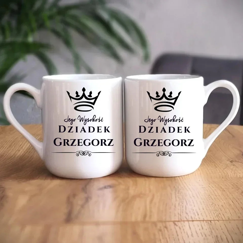 Jego Wysokość Dziadek | Personalizowany kubek dla dziadka D11 - StoryCups.pl