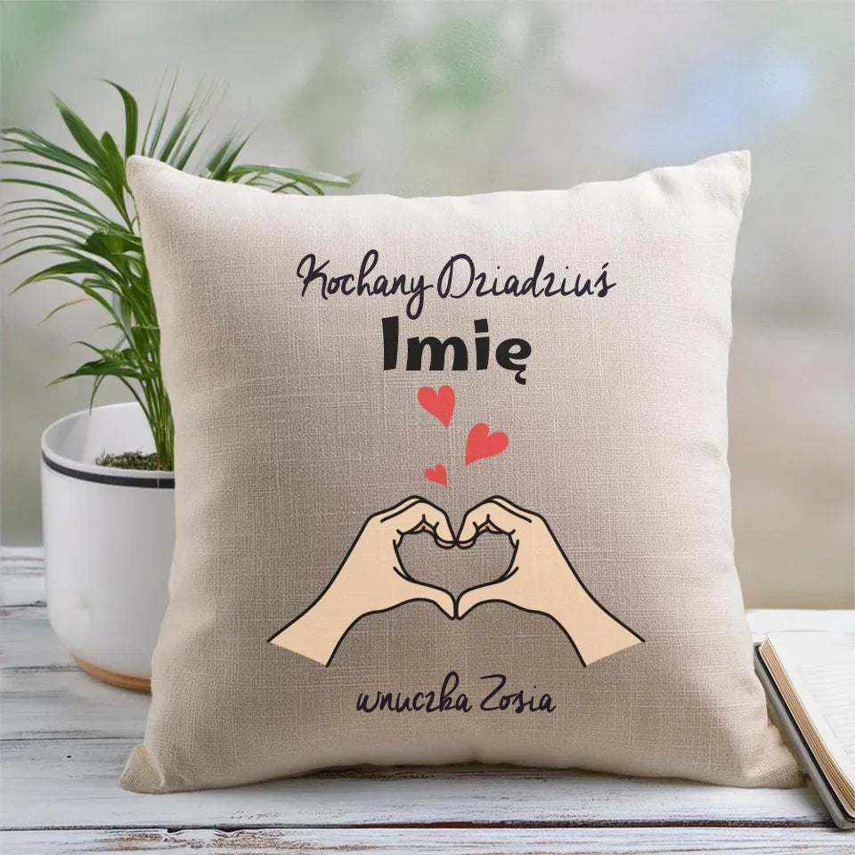 Kochany Dziadziuś | Personalizowana poduszka dla dziadka D13 - StoryCups.pl