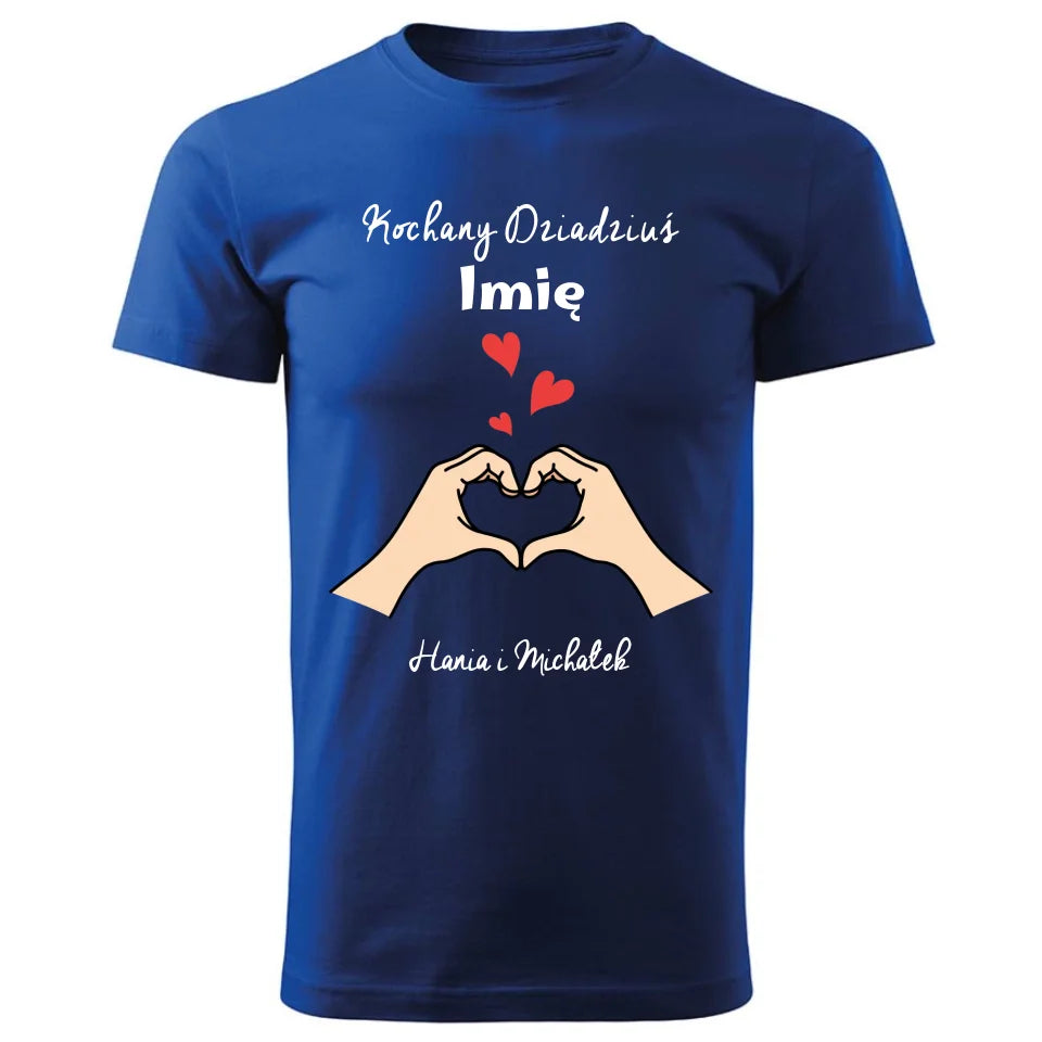 Personalizowana koszulka dla dziadka – niebieska - T-shirt z nadrukiem prezent dla dziadka na Dzień Dziadka, urodziny, Święta