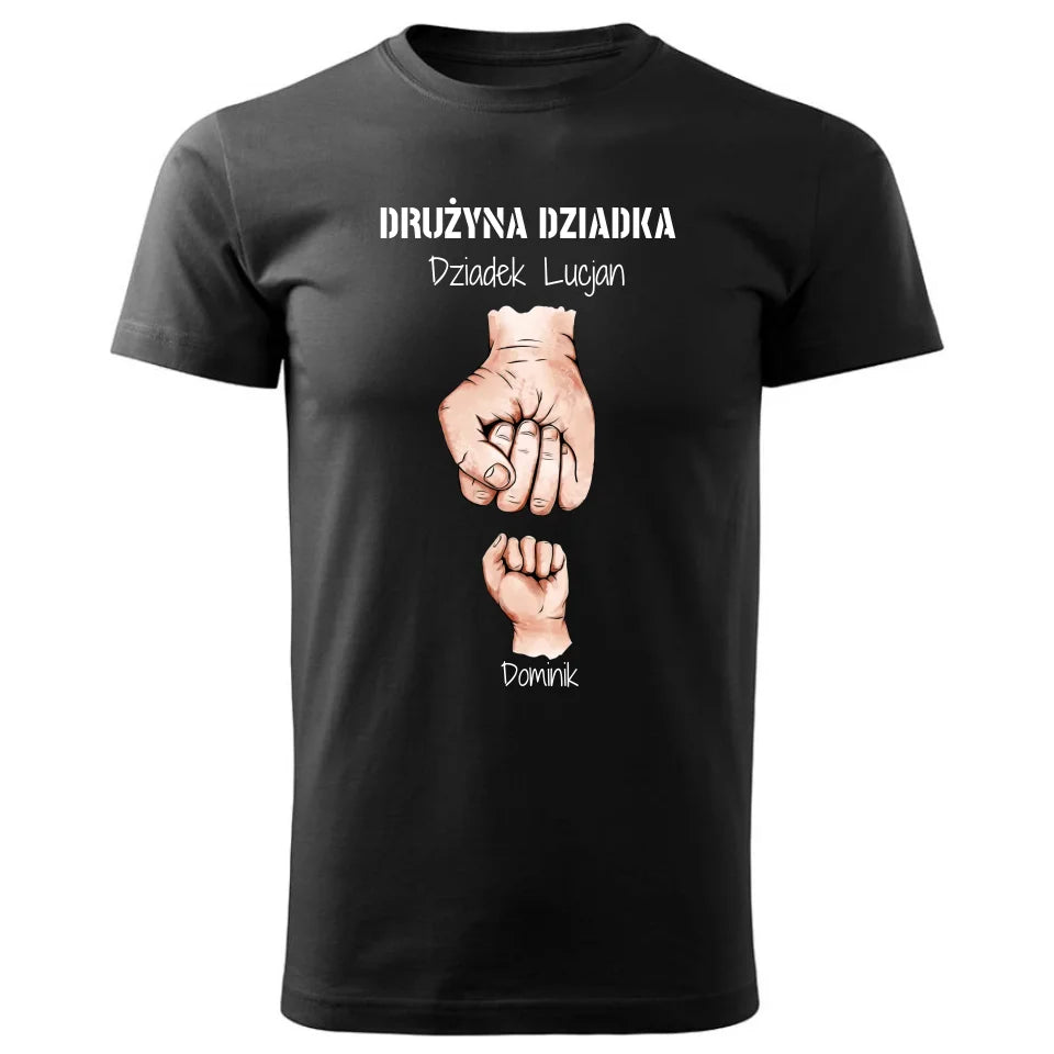 Personalizowana koszulka dla dziadka – czarna - T-shirt z nadrukiem prezent dla dziadka na Dzień Dziadka, urodziny, Święta