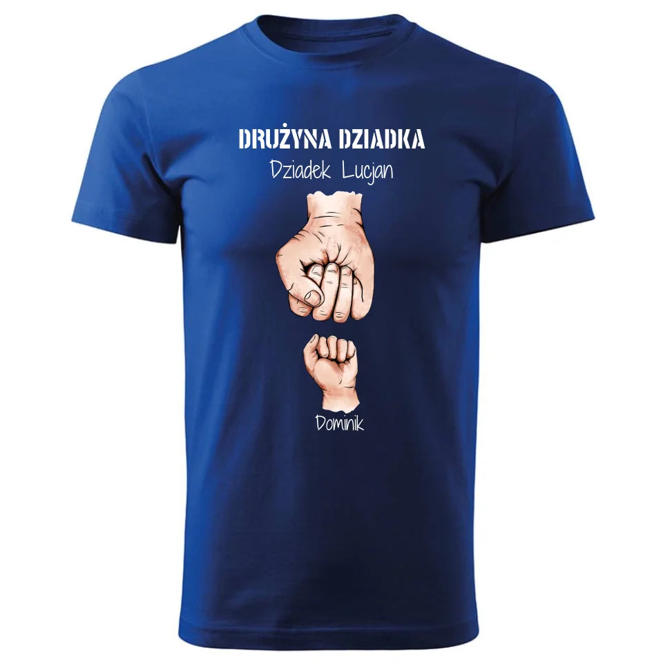 Personalizowana koszulka dla dziadka – niebieska - T-shirt z nadrukiem prezent dla dziadka na Dzień Dziadka, urodziny, Święta