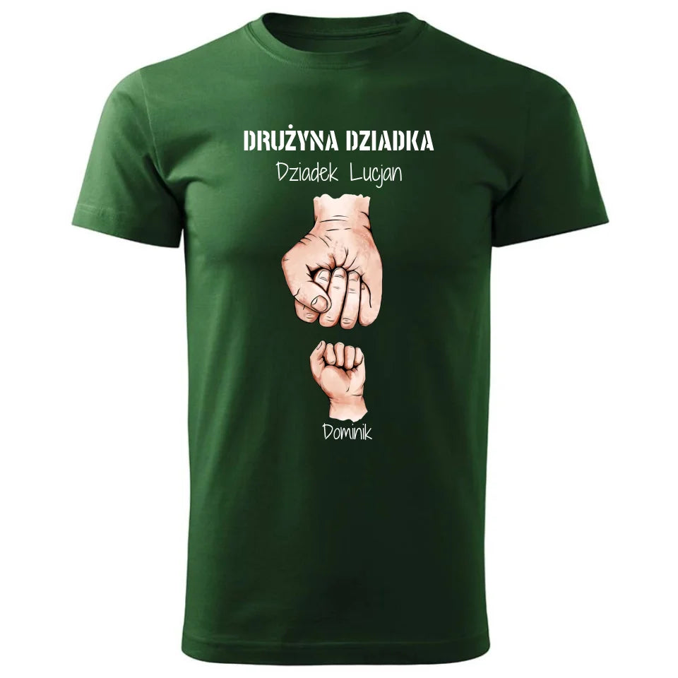 Personalizowana koszulka dla dziadka – zielona - T-shirt z nadrukiem prezent dla dziadka na Dzień Dziadka, urodziny, Święta