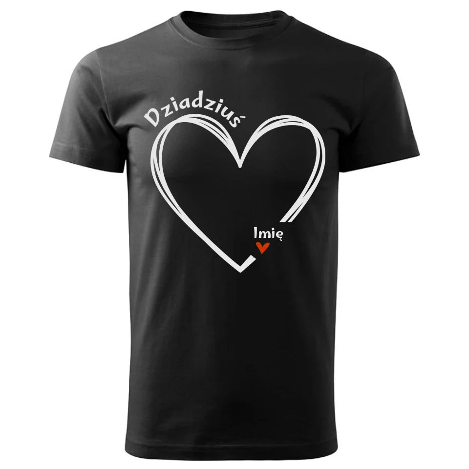 Personalizowana koszulka dla dziadka – czarna - T-shirt z nadrukiem prezent dla dziadka na Dzień Dziadka, urodziny, Święta