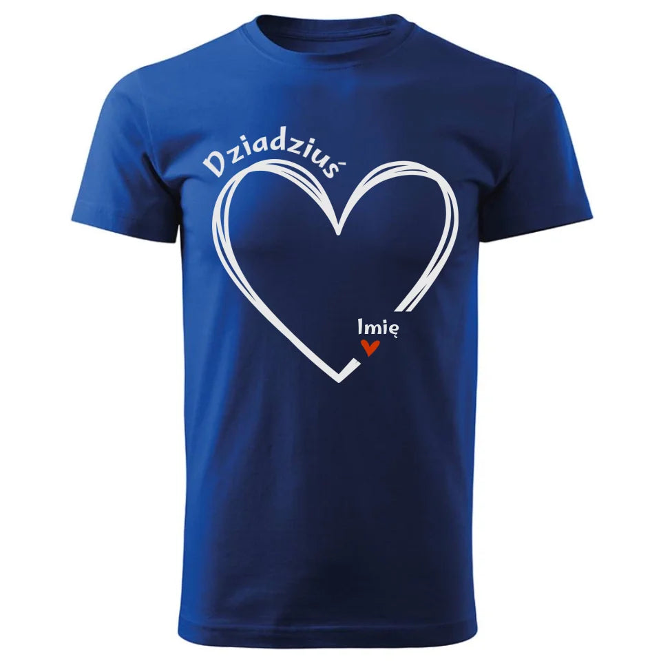 Personalizowana koszulka dla dziadka – niebieska - T-shirt z nadrukiem prezent dla dziadka na Dzień Dziadka, urodziny, Święta