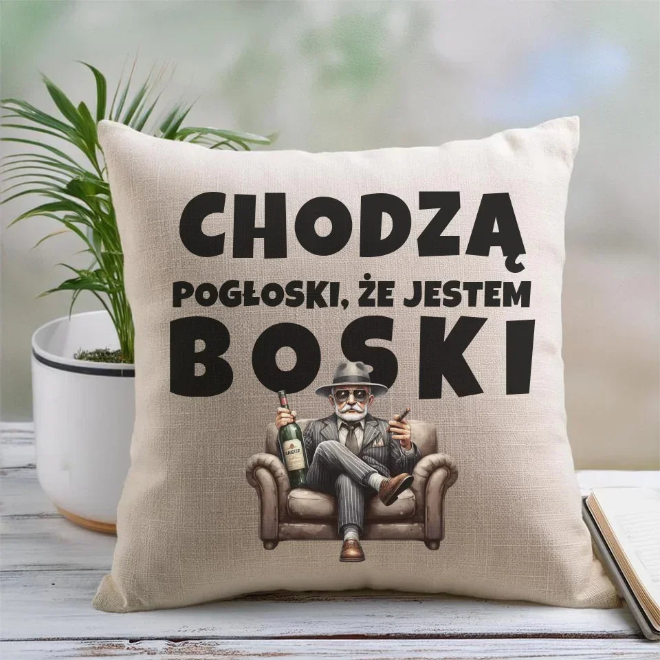 Chodzą pogłoski, że jestem boski | Poduszka dla dziadka D16 - StoryCups.pl
