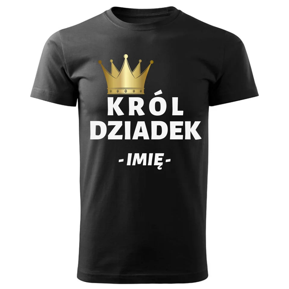 Personalizowana koszulka dla dziadka – czarna - T-shirt z nadrukiem prezent dla dziadka na Dzień Dziadka, urodziny, Święta