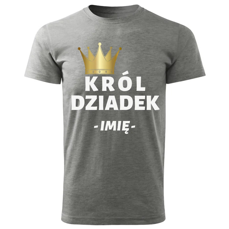 Personalizowana koszulka dla dziadka – szara - T-shirt z nadrukiem prezent dla dziadka na Dzień Dziadka, urodziny, Święta