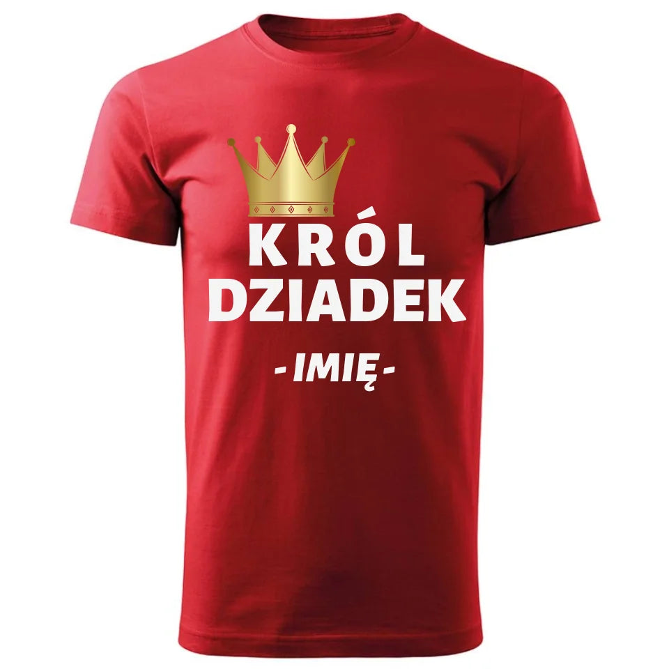 Personalizowana koszulka dla dziadka – czerwona - T-shirt z nadrukiem prezent dla dziadka na Dzień Dziadka, urodziny, Święta