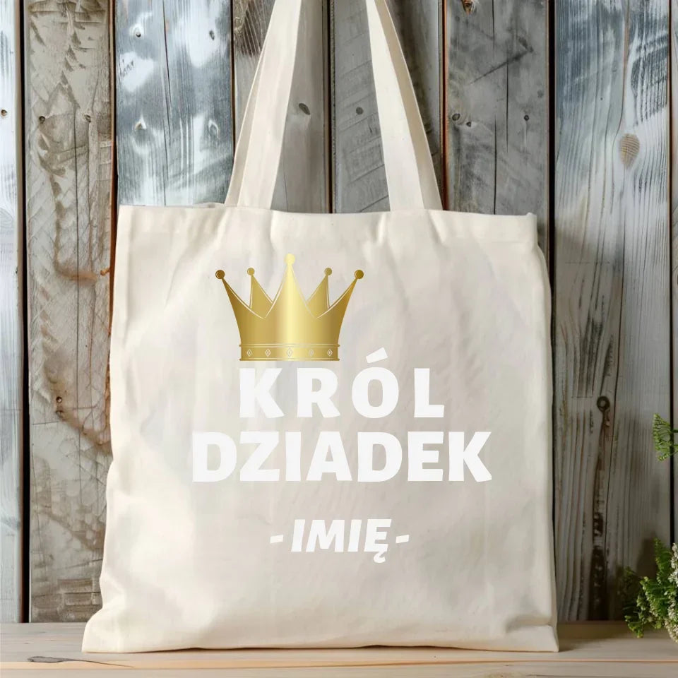 Król Dziadek | Personalizowana torba dla dziadka D17 - StoryCups.pl