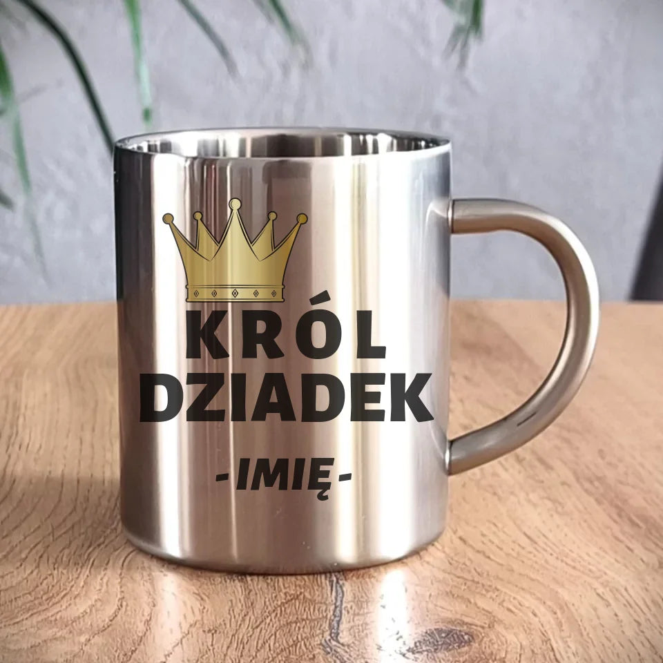 Metalowy kubek dla dziadka, prezent na Dzień Dziadka, urodziny, święta