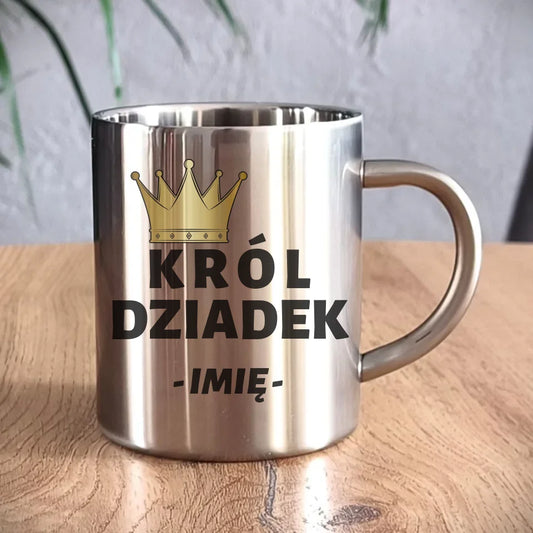 Metalowy kubek dla dziadka, prezent na Dzień Dziadka, urodziny, święta