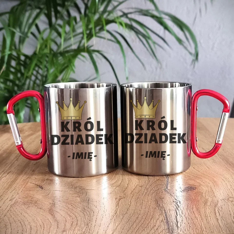 Król Dziadek | Kubek metalowy dla dziadka D17 - StoryCups.pl