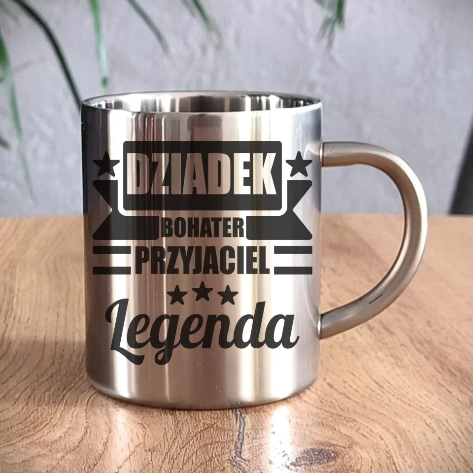 Metalowy kubek dla dziadka, prezent na Dzień Dziadka, urodziny, święta