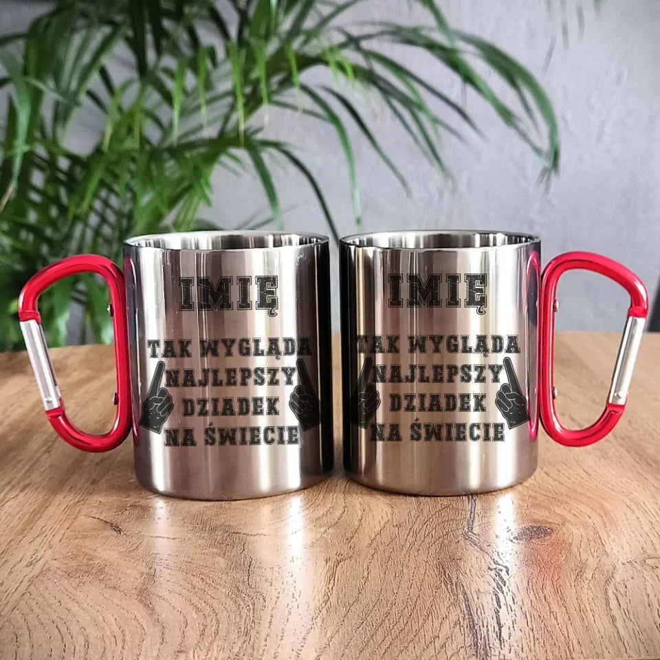 Tak wygląda najlepszy dziadek na świecie | Kubek metalowy dla dziadka D24 - StoryCups.pl