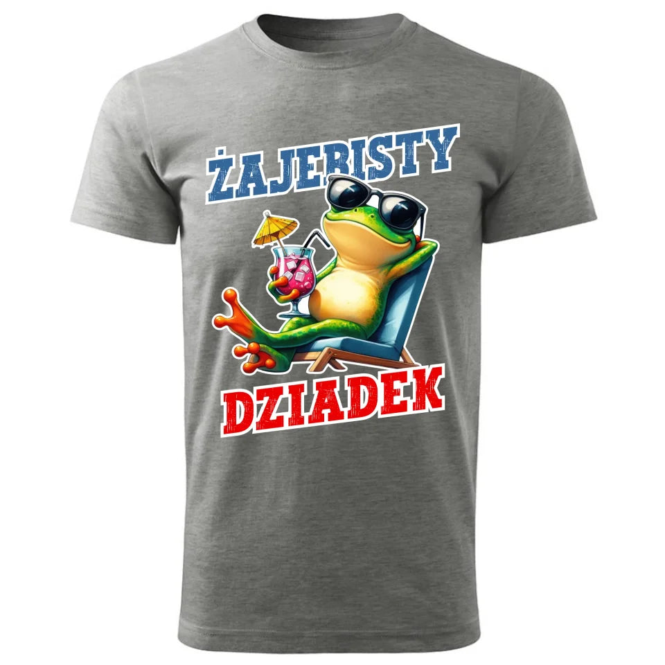 Personalizowana koszulka dla dziadka – szara - T-shirt z nadrukiem prezent dla dziadka na Dzień Dziadka, urodziny, Święta