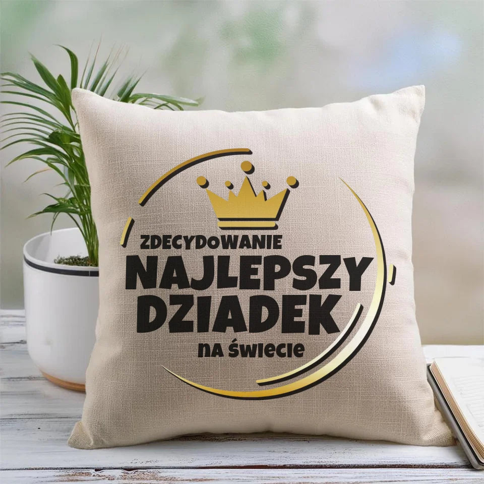 Lniana poduszka dla dziadka - prezent na Dzień Dziadka, urodziny, Święta