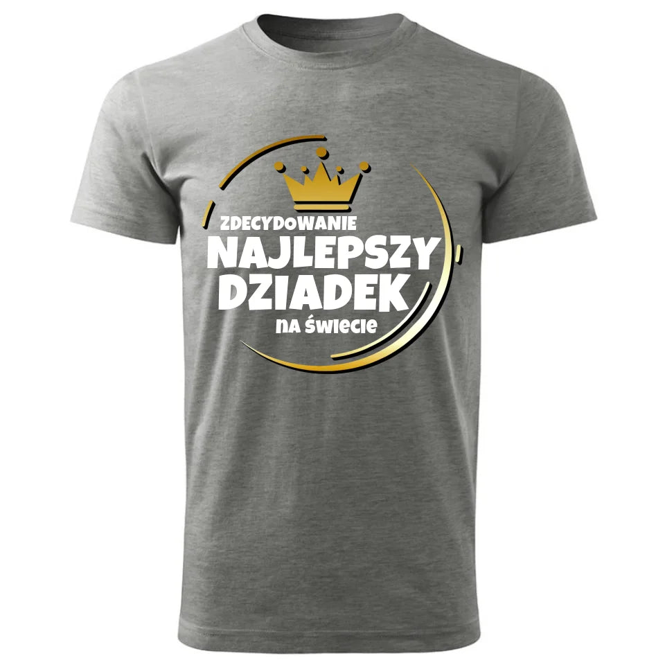 Personalizowana koszulka dla dziadka – szara - T-shirt z nadrukiem prezent dla dziadka na Dzień Dziadka, urodziny, Święta