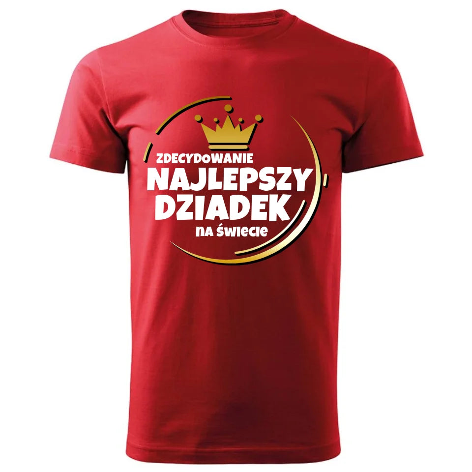 Personalizowana koszulka dla dziadka – czerwona - T-shirt z nadrukiem prezent dla dziadka na Dzień Dziadka, urodziny, Święta