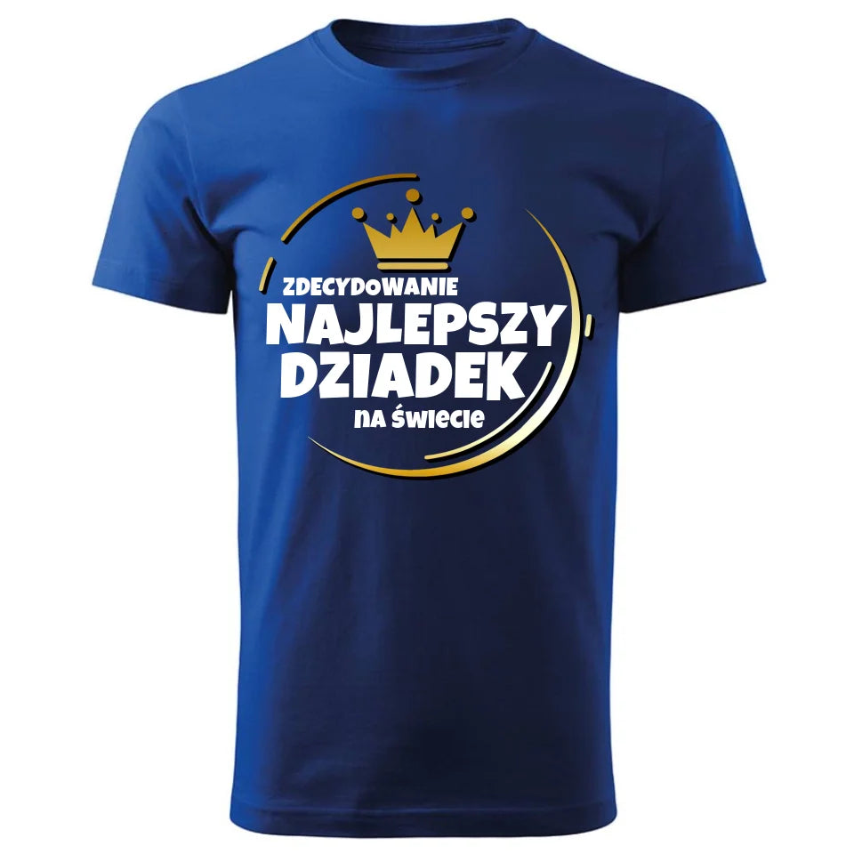 Personalizowana koszulka dla dziadka – niebieska - T-shirt z nadrukiem prezent dla dziadka na Dzień Dziadka, urodziny, Święta