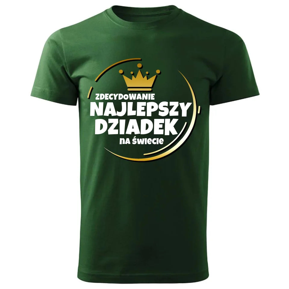 Personalizowana koszulka dla dziadka – zielona - T-shirt z nadrukiem prezent dla dziadka na Dzień Dziadka, urodziny, Święta