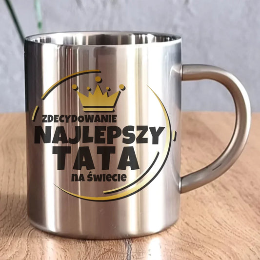 Metalowy kubek dla taty, prezent na Dzień Ojca, prezent dla taty